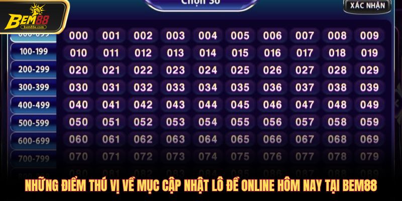 Những điểm thú vị về mục cập nhật lô đề online hôm nay tại Bem88